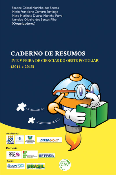 Capa do livro: CADERNO DE RESUMOS IV E V FEIRA DE CIÊNCIAS DO OESTE POTIGUAR (2014 e 2015)