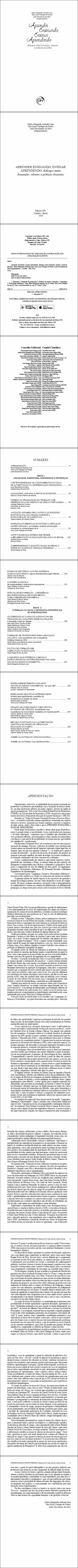 APRENDER ENSINANDO, ENSINAR APRENDENDO: <br>diálogos entre formação, saberes e práticas docentes