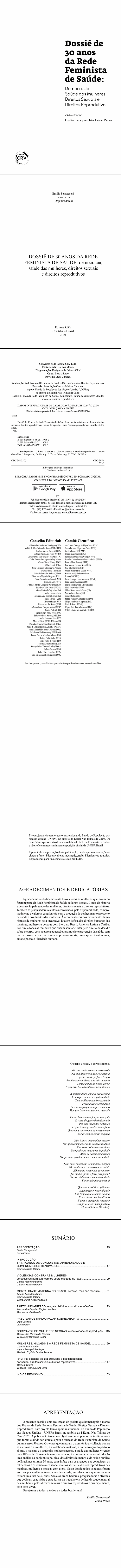 DOSSIÊ DE 30 ANOS DA REDE FEMINISTA DE SAÚDE:<br> democracia, saúde das mulheres, direitos sexuais e direitos reprodutivos