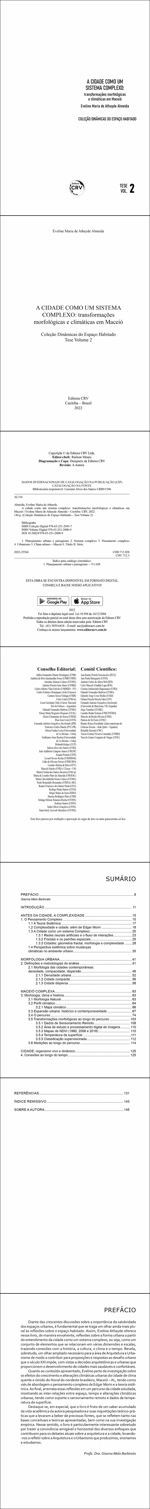 A CIDADE COMO UM SISTEMA COMPLEXO: <br>transformações morfológicas e climáticas em Maceió<br>Coleção Dinâmicas do Espaço Habitado<br> Tese Volume 2
