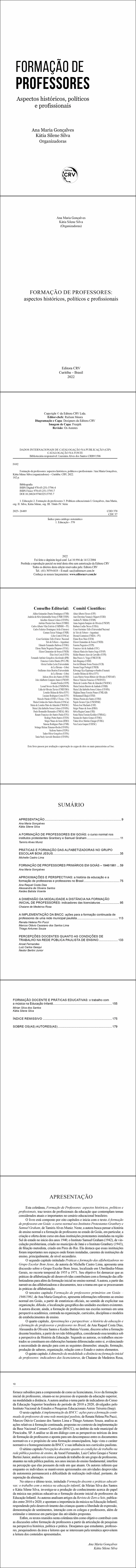 FORMAÇÃO DE PROFESSORES<br> aspectos históricos, políticos e profissionais