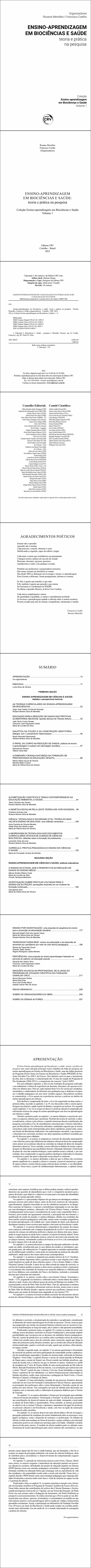 ENSINO-APRENDIZAGEM EM BIOCIÊNCIAS E SAÚDE<br>teoria e prática na pesquisa<br> Coleção Ensino-aprendizagem em Biociências e Saúde<br>Volume 1